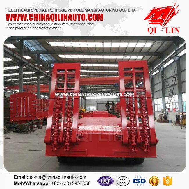 Low Flatbed Semi Trailer for Excavator Transportation 