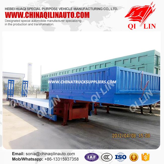 3 Axles Heavy Duty Equipment Transport Low Bed Trailer 