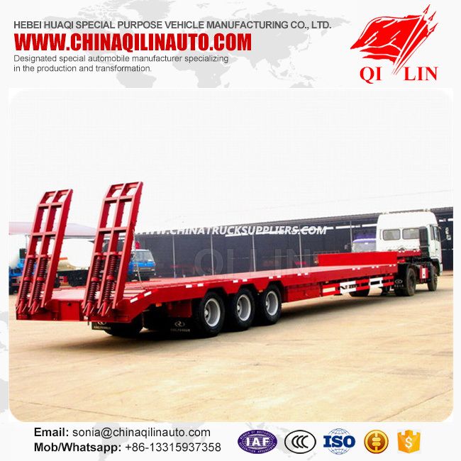 Heavy Duty Tri- Axle Gooseneck 50 Tons Low Bed Trailer 