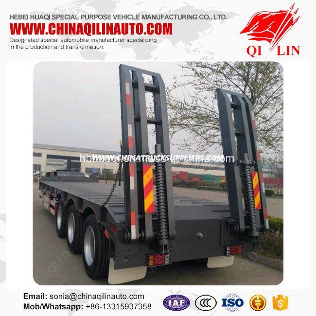 Best Selling Low Bed Semi Trailer with Hydraulic Ladder 