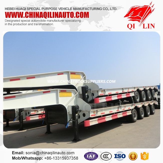 White Lowbed Semi-Trailer with Concave Beam 