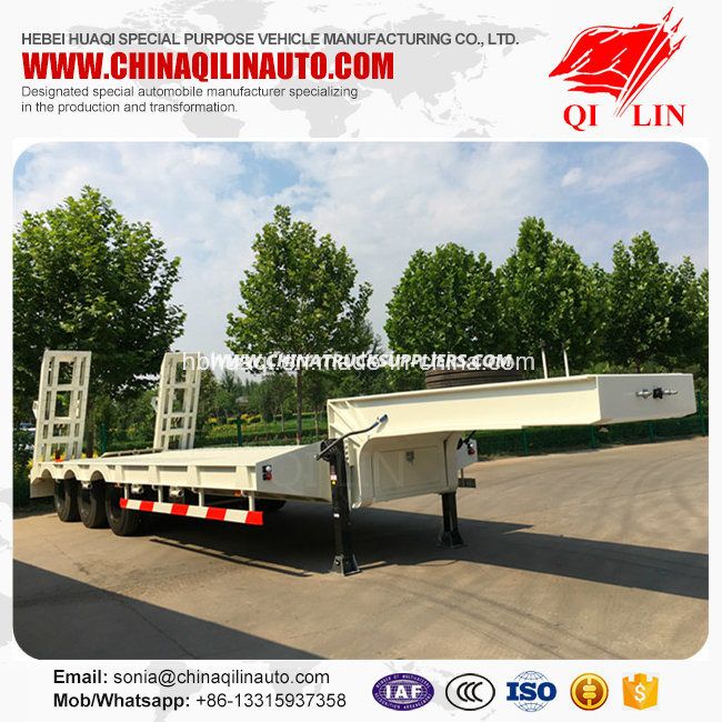 60 Tons Low Bed Semi Trailer with ABS Braking System 