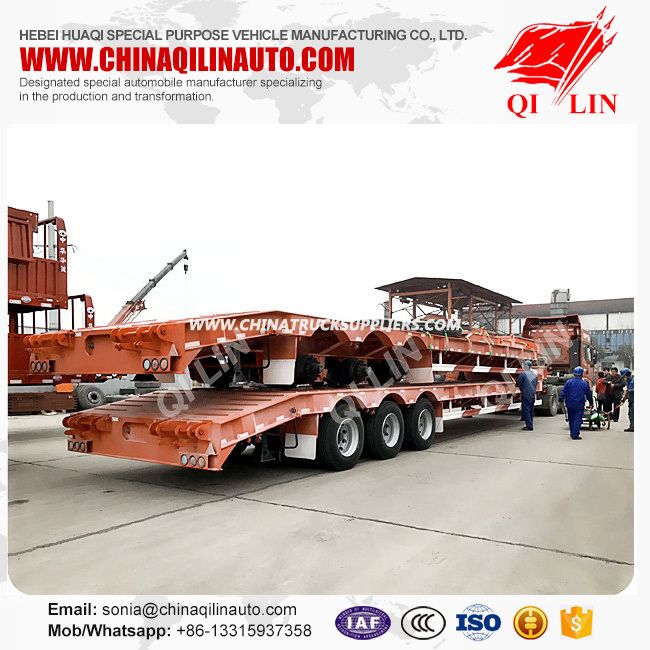 Triple Axles Low Loader Truck Trailer with Mechanical Suspension 