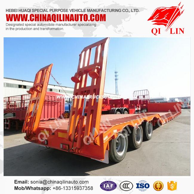 11-20m 3 Axles Low Bed Semi Trailer for Carrying Machinery Equipment 