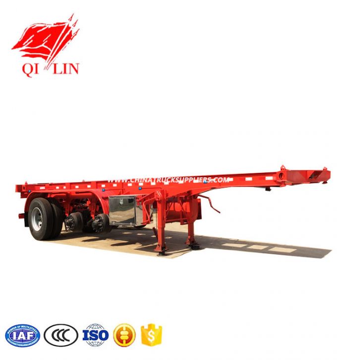 3 Axles Low Bed Semi Trailer with Triangle 8.25r20 Tires 
