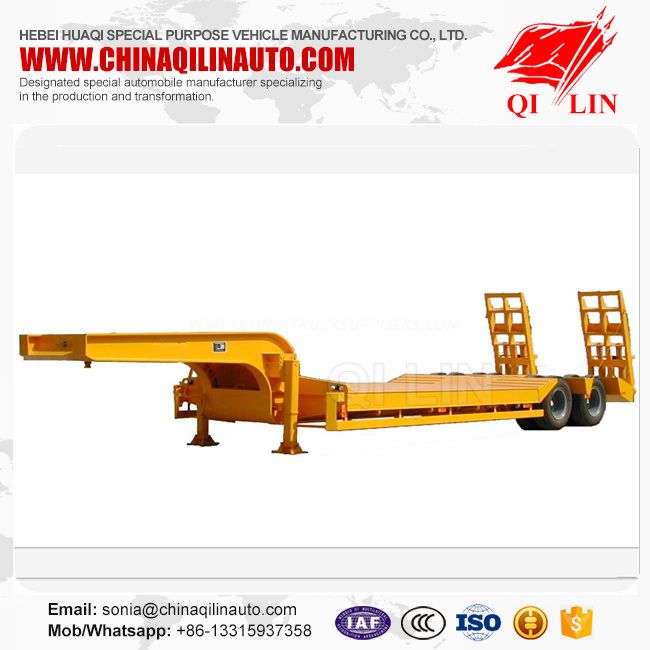 2 Axles Lowbed Trailer Remolque Plataforma 