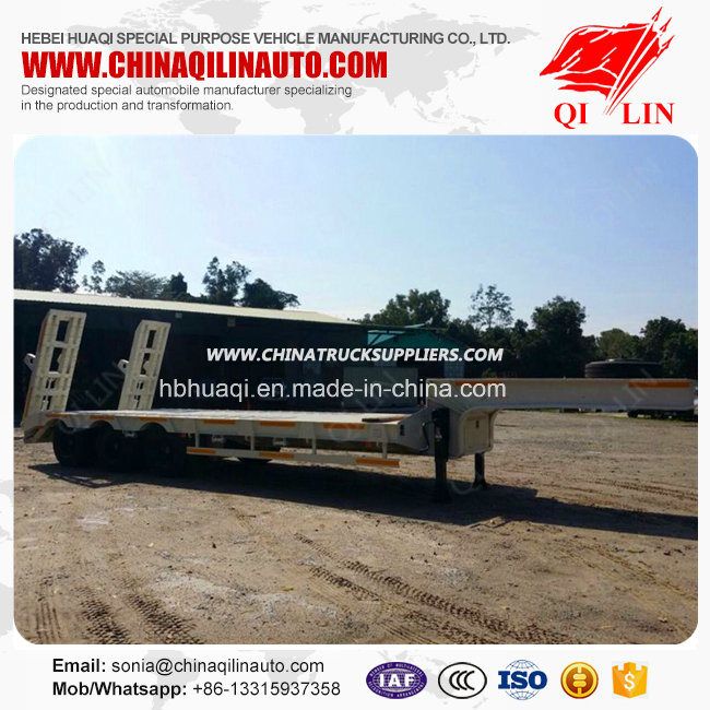 12 Meters Tri-Axle Low Flatbed Semi Trailer for Made in China 