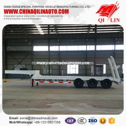 3 Axles 60 Tons Payload Low Bed Truck Semi Trailer