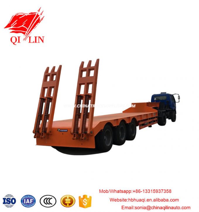 Curb Weight 8500kg Low Bed Semi Trailer with 8000mm Platform for Cheaper Sale 