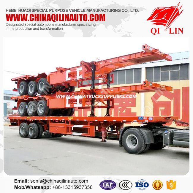 High Quality 40FT 3axle Skeleton Semi Trailer 