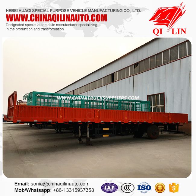 2019 New Factory Price Tri-Axle Breast Board Semi Trailer 