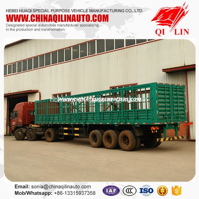 Multi Used Barrier Box Semi Trailer for Bulk Cargo Loading 