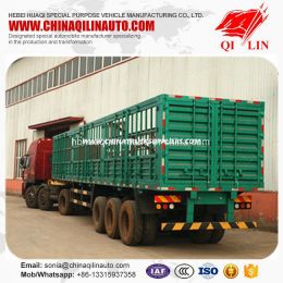 3 Axles Storehouse Bar Semi Trailer for Livestock Transport