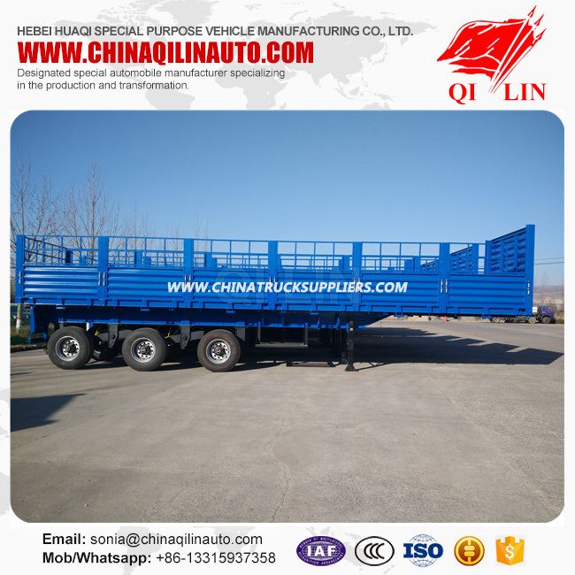 Drop Side Wall Semi Trailer with Fence Detachable 
