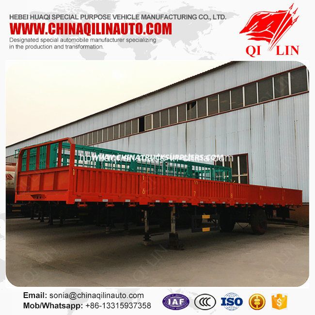 Curtain Side Wall Open Semi Trailer for Bulk Cargo Loading 