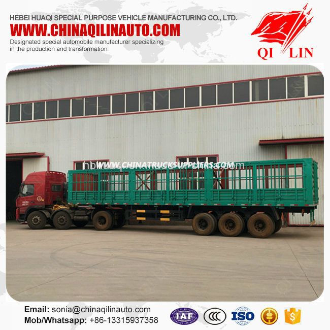 60 Tons Cargo Fence Semi Trailer with Collapsible Doors 