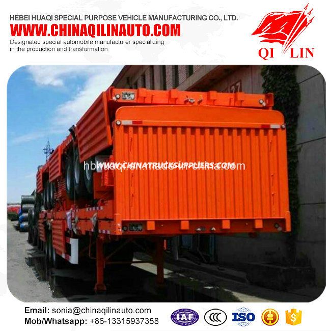 Side Wall Open Semi Trailer for Container or Bulk Cargo 