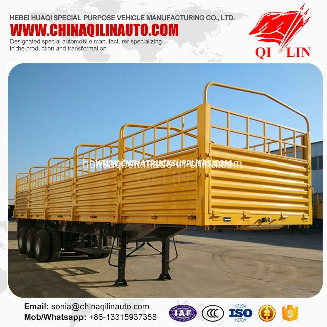 China Qilin Brand Stake Semi Trailer with Mechanical Suspension 