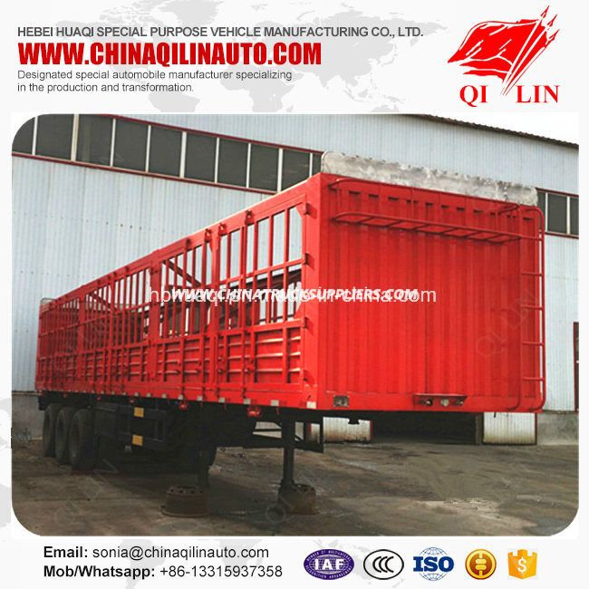 24 Tons Axle Load Rail Box Grid Truck Semi Trailer 