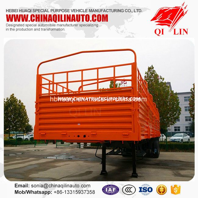 3 Axles Curtain Side Wall Semi Trailer with Rear Door 