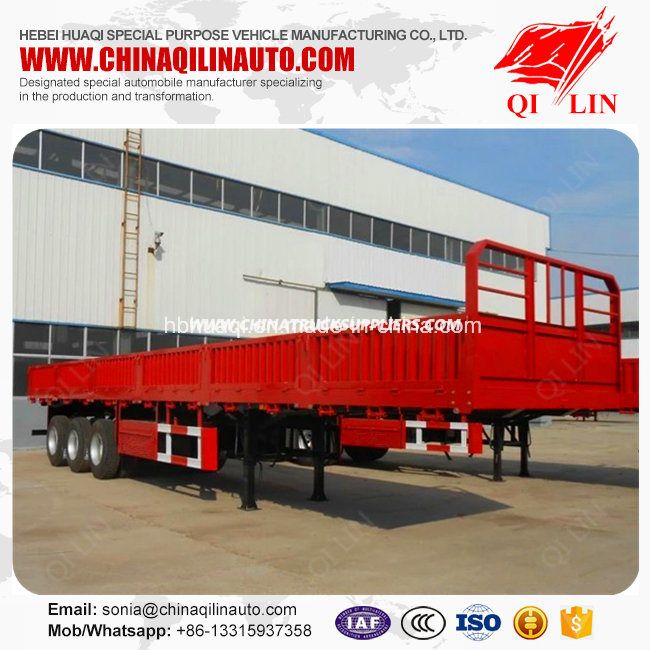 Good Quality Carbon Steel High Breast Board Semi Trailer 