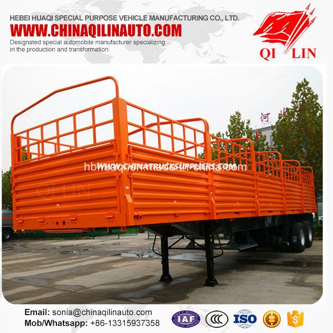 30 Tons - 60 Tons Payload High Sided Storage Fence Semi-Trailer 