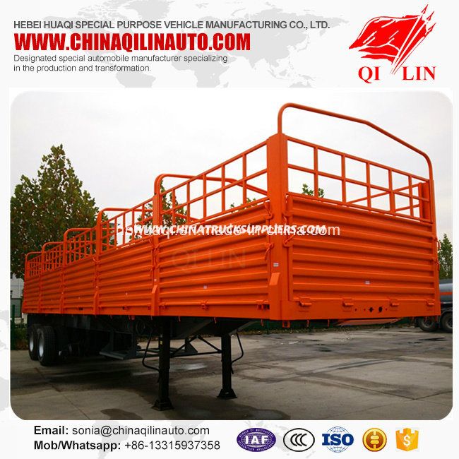 Side Fence Drop Semi Trailer for Bulk Cargo Transportation 