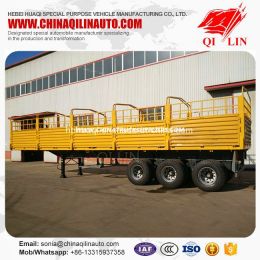 Three Axles Dry Bulk Cargo Stake Semi Trailer for Sale