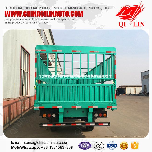 Cheap Price 3 Axles Cargo Fence Side Wall Semitrailer 