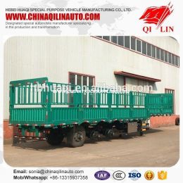 60 Ton Semitrailer Con Jaula Y Baranda Volcable Dropside Open