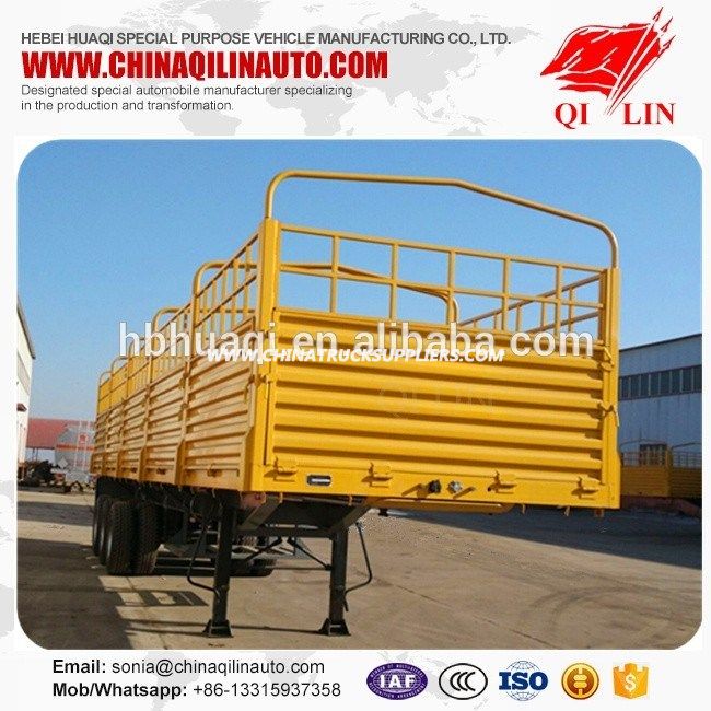 Tri -Axles Semitrailer Dropside Open Baranda Volcable De 50 Ton 