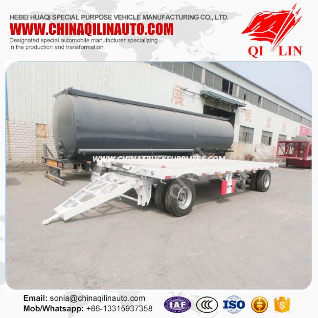 Full 2 Axles Flat Bed 20FT Container Transport Drawbar Trailer 