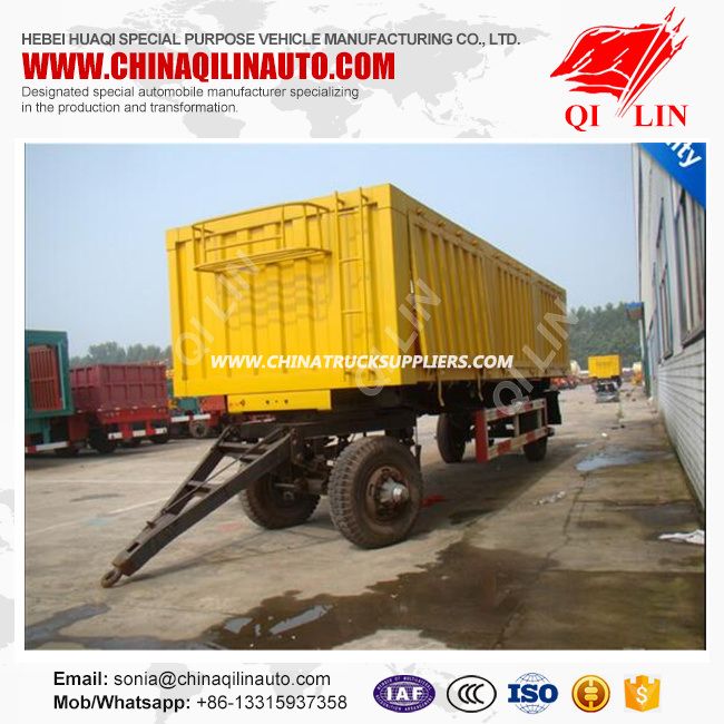 20FT Cargo Sidewall Detachable Truck Towing Full Drawbar Trailer 