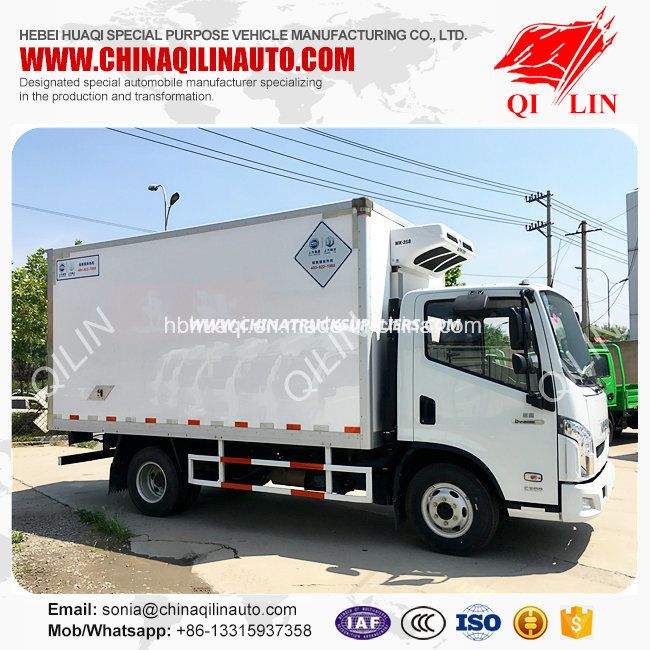 Curb Weight 3 Tons Cooling Van Truck for Food Transport 