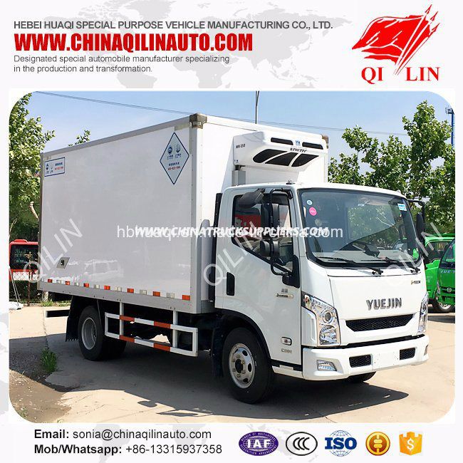 Yuejin 4X2 Gross Weight 5tons Refrigerated Van Truck 