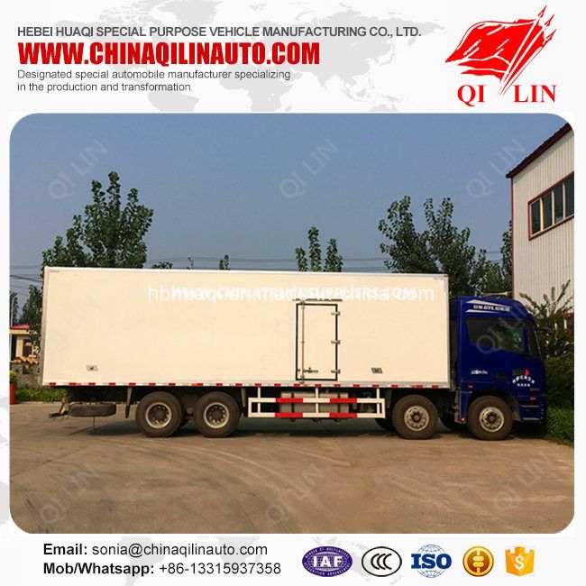 8X4 Chassis Refrigerator Van Truck for Meat and Fish Loading 