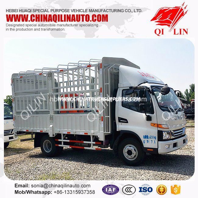 4*2 140HP Fence Box Light Truck for Animal Transport 