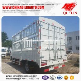 White Color 4*2 Stake Box Truck for Livestock Transport