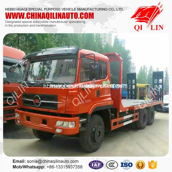 6*4 25 Tons Heavy Duty Platform Container Low Loader Truck 