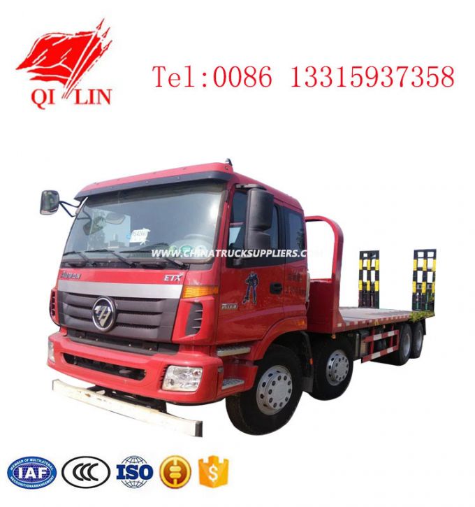 30 Tons Low Flat Deck Truck with Extendable Side Flatbed 