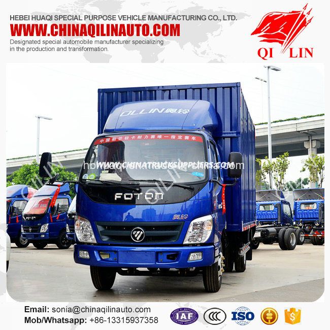 Light Duty 6000mm Length 108HP Box Van Cargo Truck Images 1