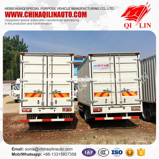 Chinese 3 Ton Mini Container Van Truck with Rear Door 