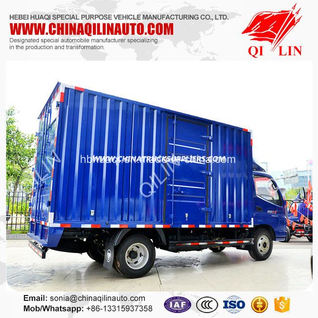 4X2 Van Dimension 4000mm Length Box Cargo Truck 