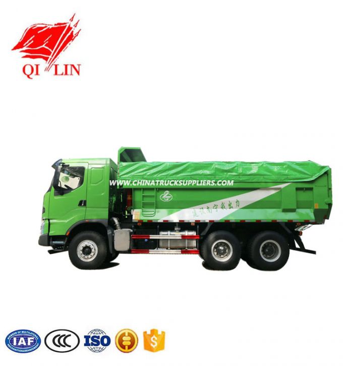 6*4 Drive Form and 385 Big Horsepower with Middle Top Hydraulic Cylinder Heavy Dump Truck for Cheape 