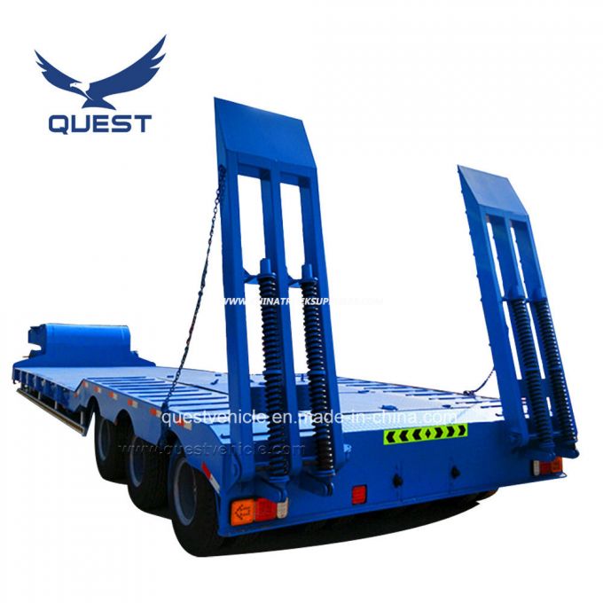 3rows 6 Axles Low Bed Semi Trailer Price/Excavator Trailer/100 Tons Lowboy Trailer for Sale 