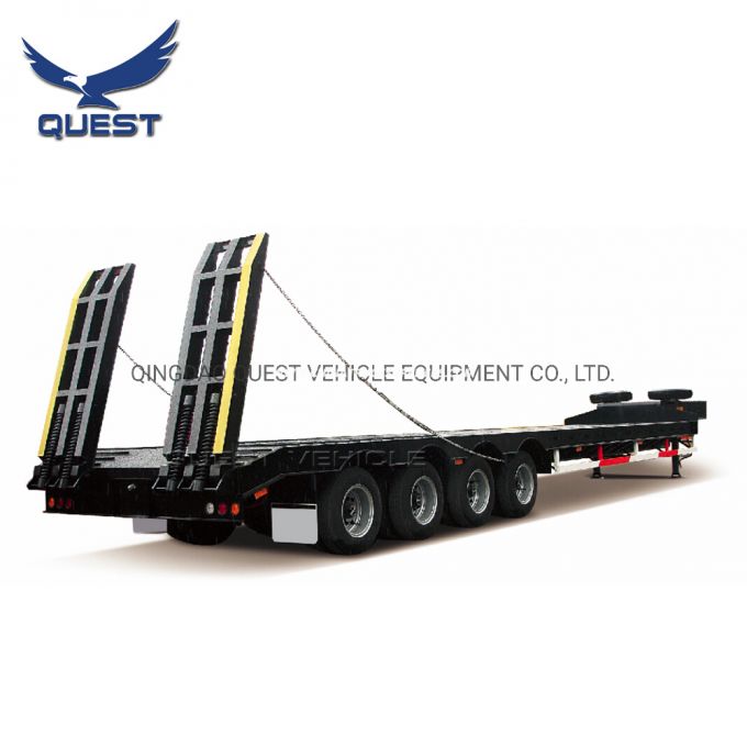 50-60ton Gooseneck Lowboy Truck Tractor Low Flatbed Semi Trailers 