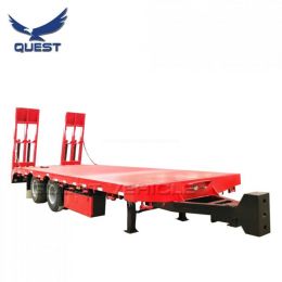 Small Equipment Low Loader Semitrailer 2-Axle Gooseneck Low Bed Trailer 20ton