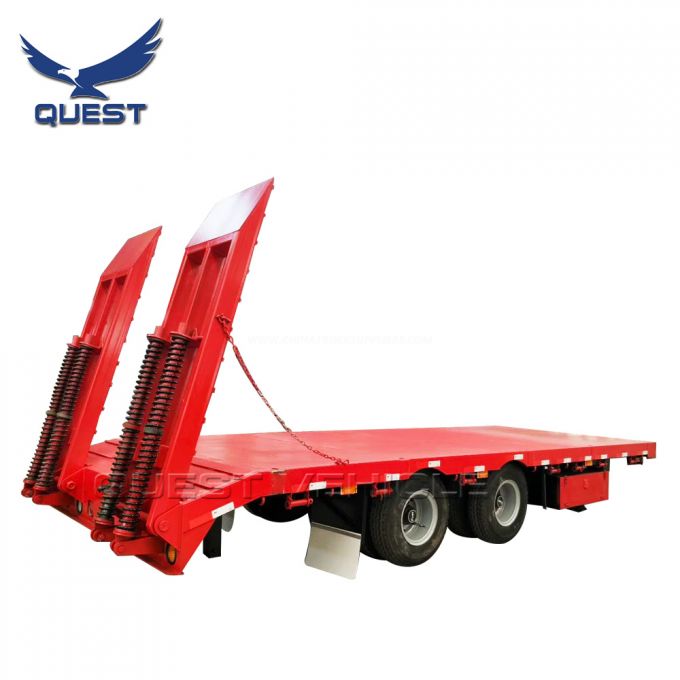 10-20t Small Machine Transport Drawbar Lowboy Low Bed Semi Trailer 