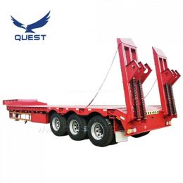 Excavator Transport 3 Axles 60 Tons Low Bed Semi Trailer, Low Loader Truck Trailer