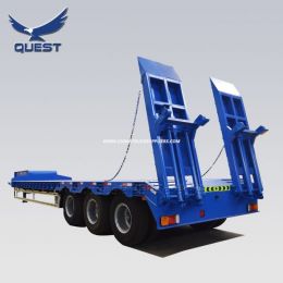 3 Axles Low Bed Trailer/80tons Low Loader Trailers with Ladders